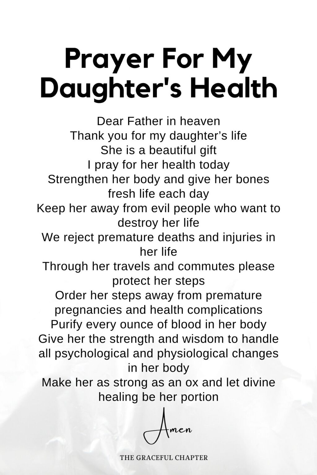 Prayer For My Daughters Health