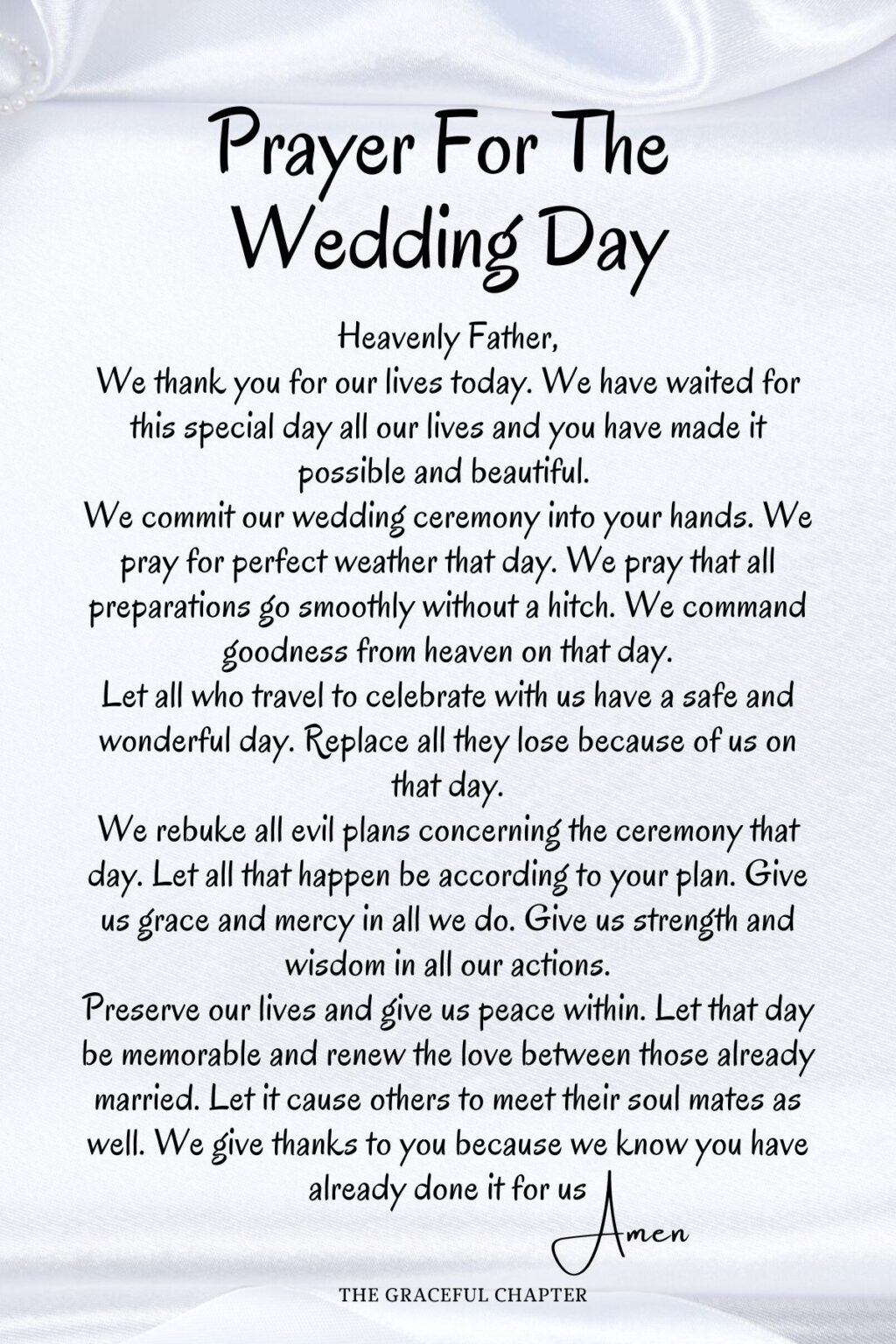 Prayer For Wedding Day