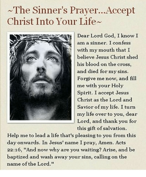 Prayer To Accept Jesus Christ