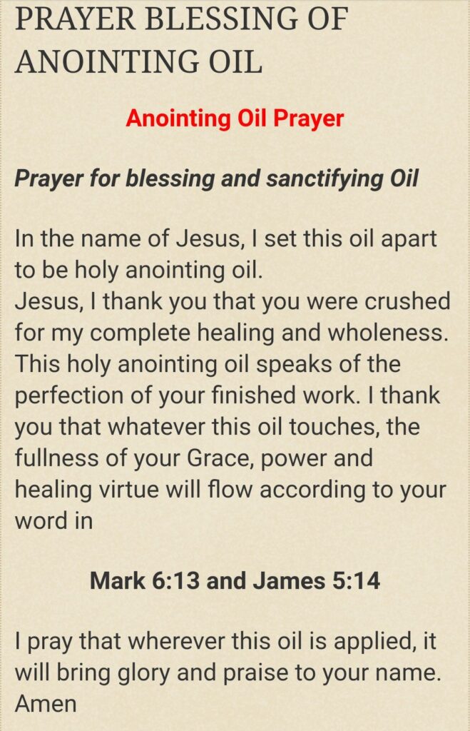 Prayer To Anoint Yourself With Oil