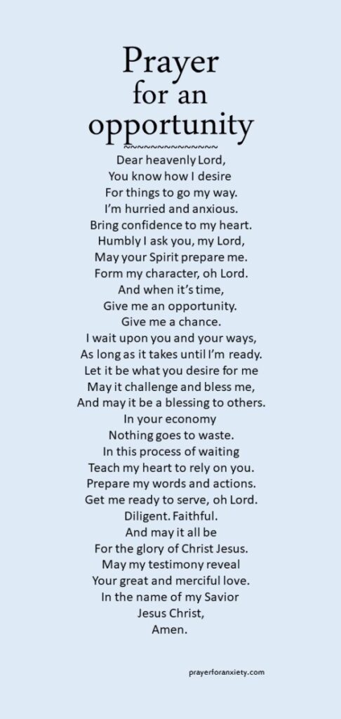 Prayer For Every Opportunity