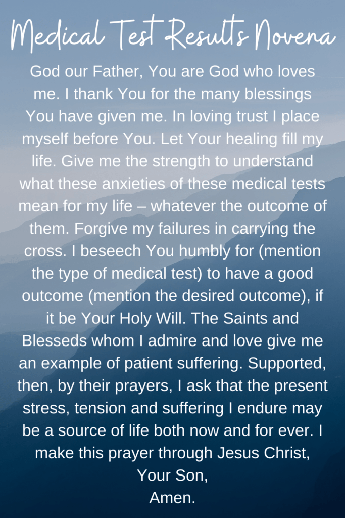 Catholic Prayer For Good Medical Test Results